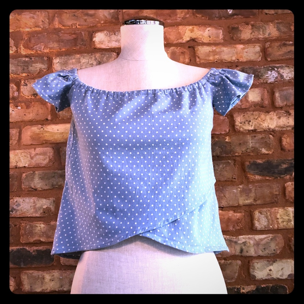 Boutique crop off the shoulder summer top